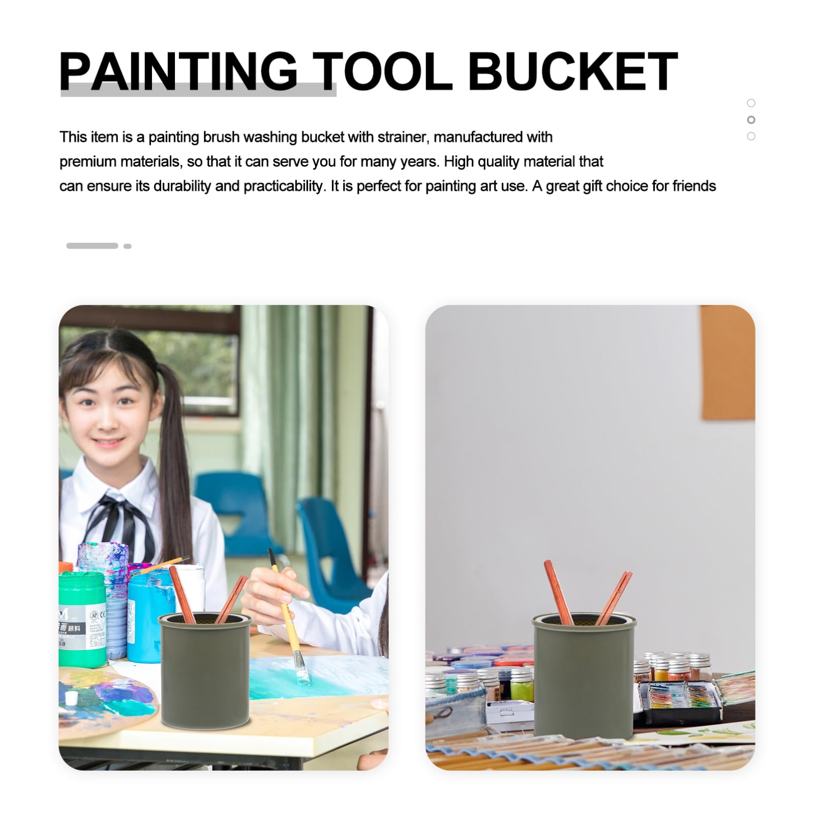 Cubo De Lavado Resistente Para Pintura Al Óleo 3 Unidades Filtro De Limpieza Para Bolígrafos Limpiador De Pinceles Artísticos