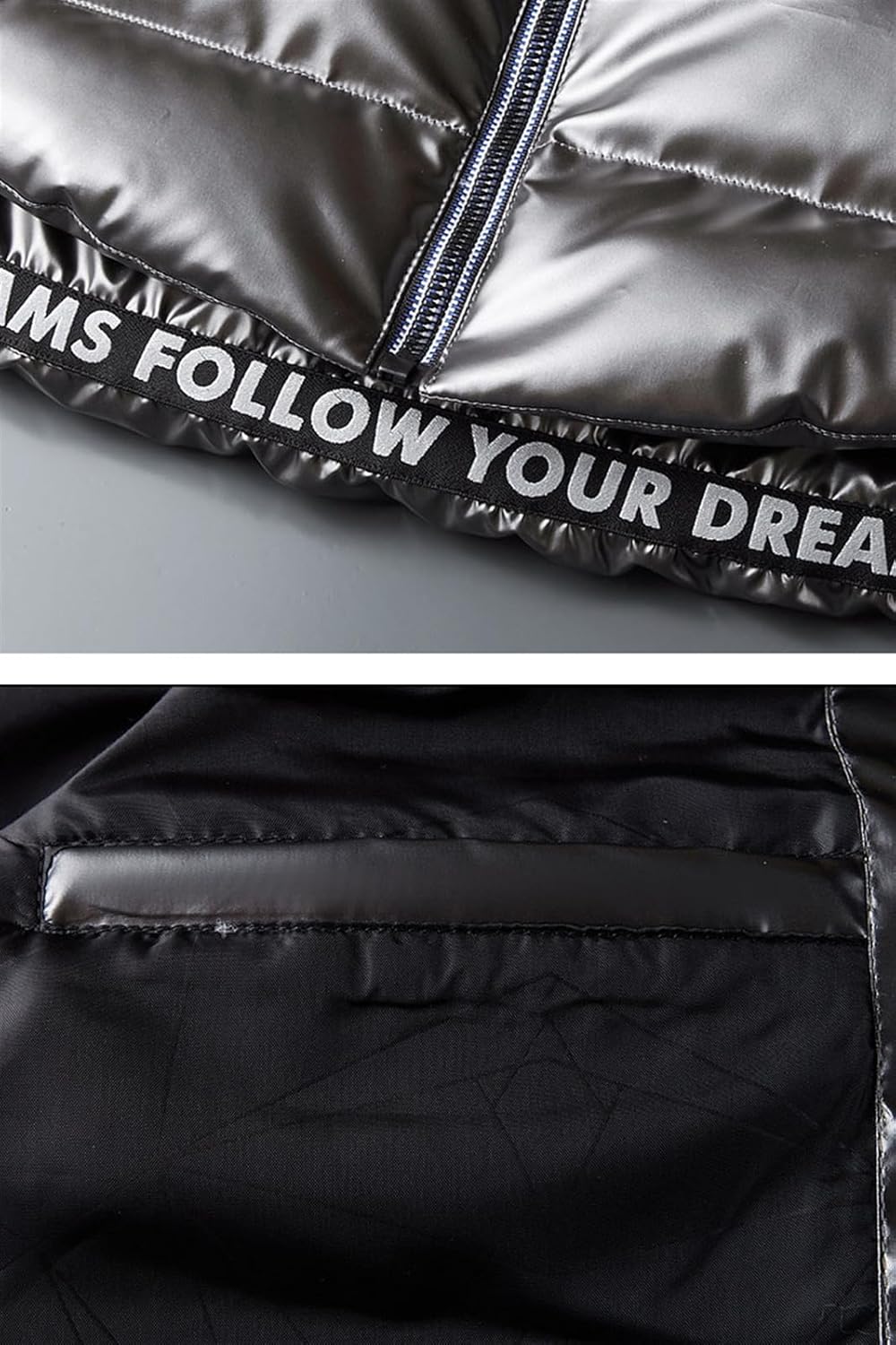 GIBZ Men's Shiny Puffer Vest Sleeveless Quilted Jacket with Pockets Zipper Warm for Outdoor Winter