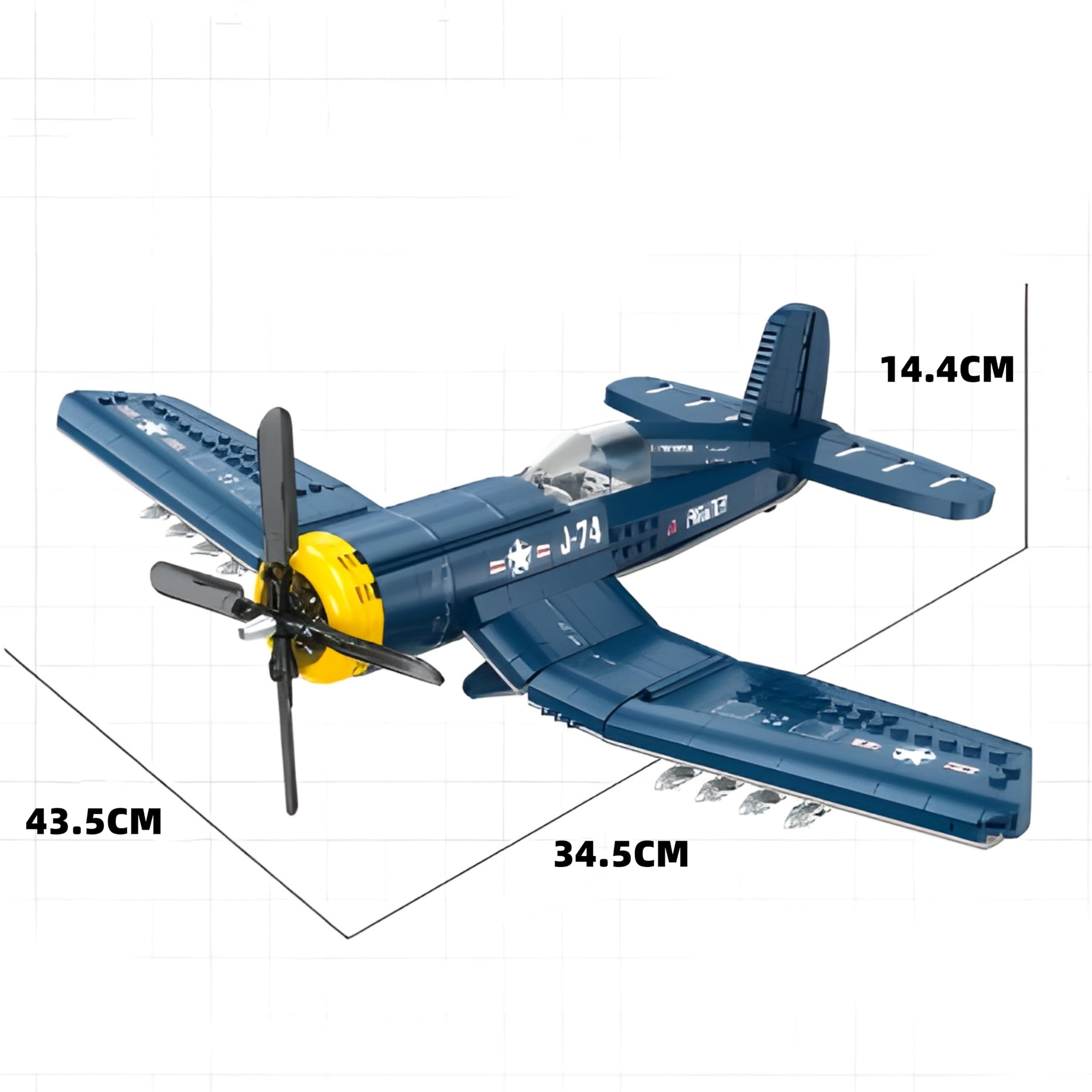 Pirate Fighter Aircraft Bausteine Bausatz, 767 Teile Retro Kampfjet Flugzeug Modellbausatz, Militärisches Flugzeug Baukasten für Wohndeko, Kreatives Geschenk für Adults & Teens