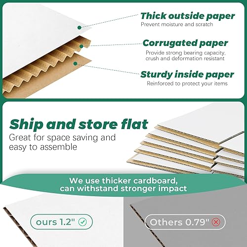 Miniatura 2 de Mat Board Center, caja de correo de 7 x 7 x 7 pulgadas, caja de cubo de 7 pulgadas, caja de embalaje cuadrada de regalo pequeña, cartón corrugado