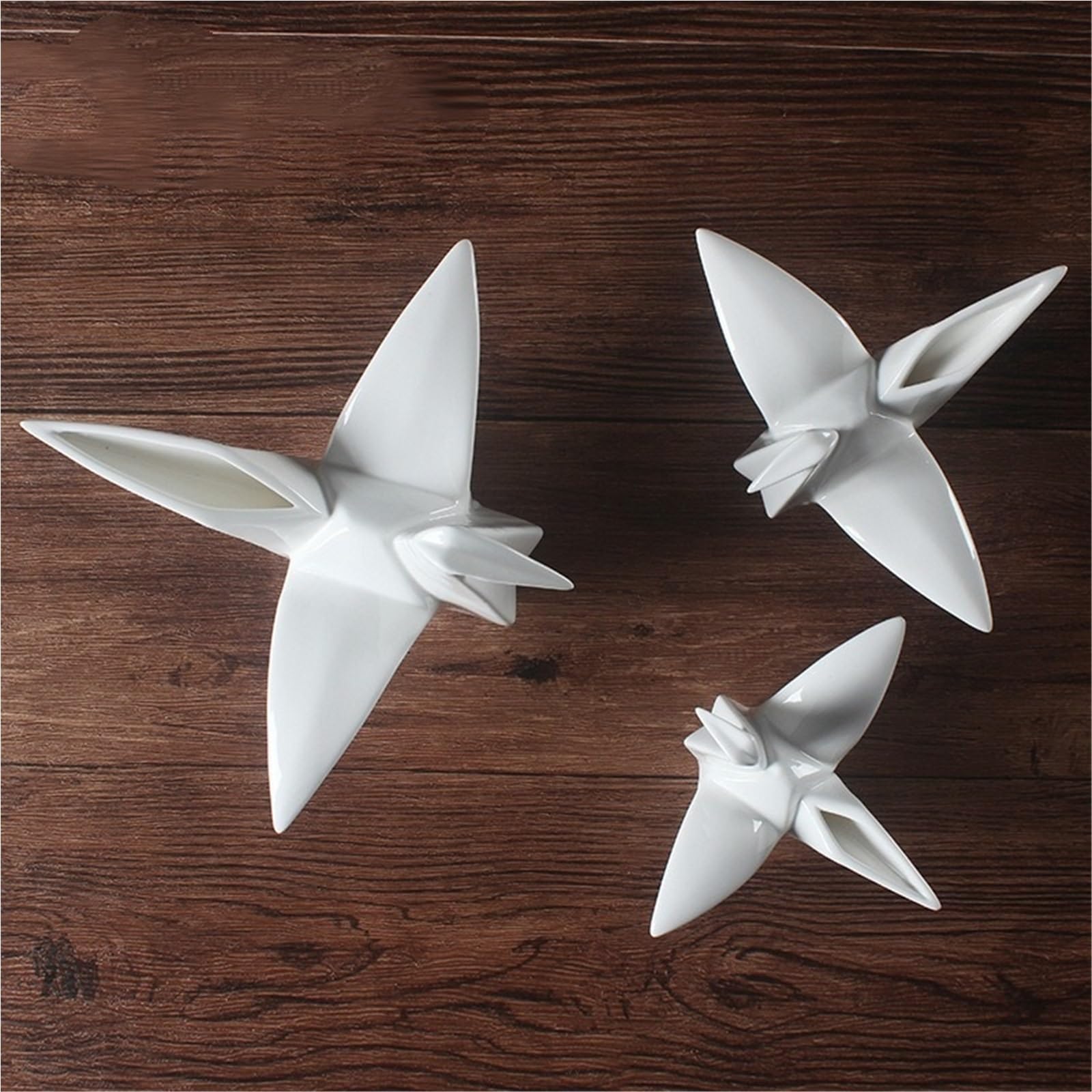 Figurki na biurko ceramiczne origami żuraw figurka statuetka ręcznie wykonana w kształcie do dekoracji domu akcenty wystroju domu (L)