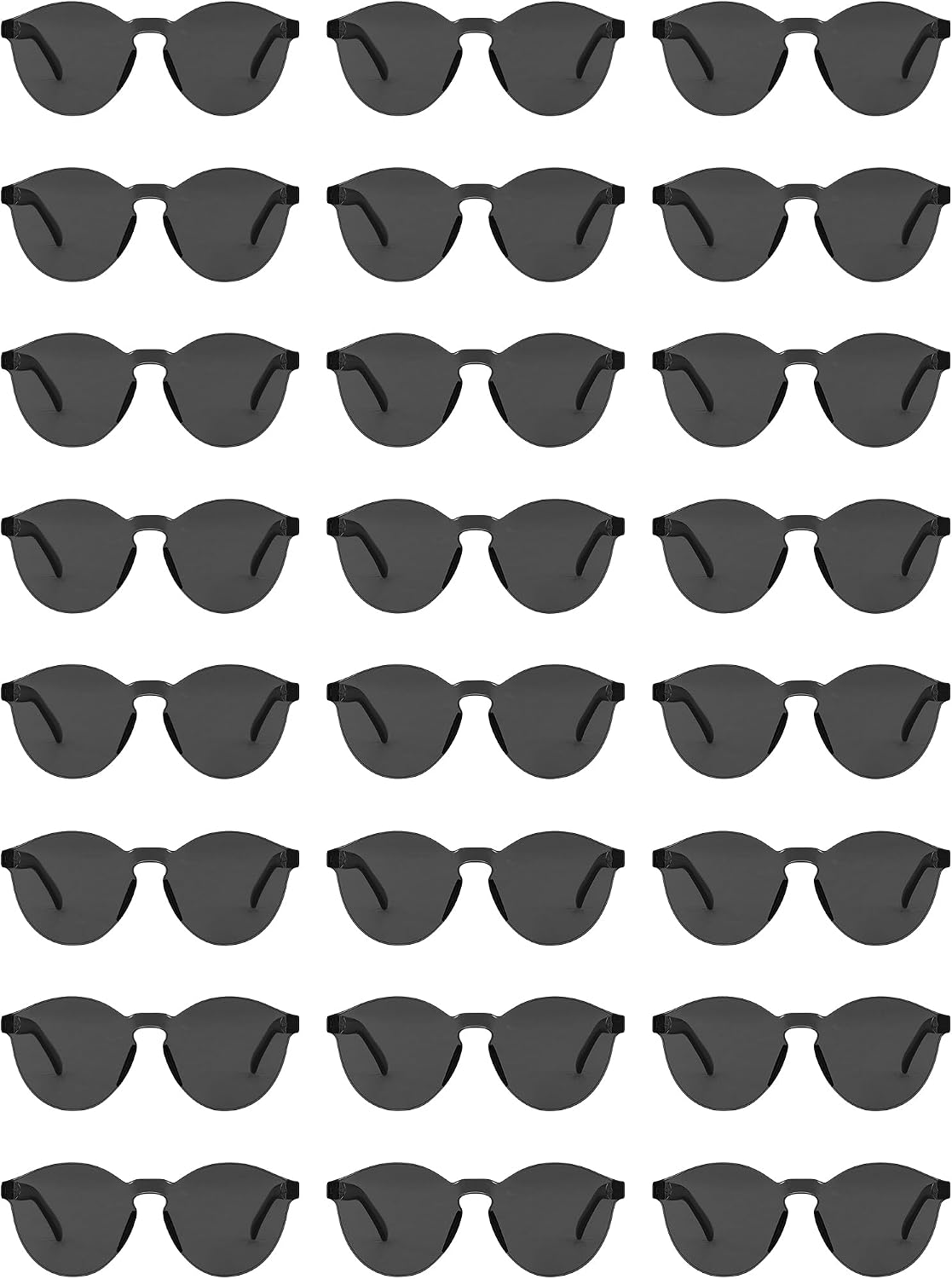 Hoteam 24 Pairs Rimless Round Sunglasses Bulk Tinted Party Sunglasses Transparent Candy Color Eyewear for Party