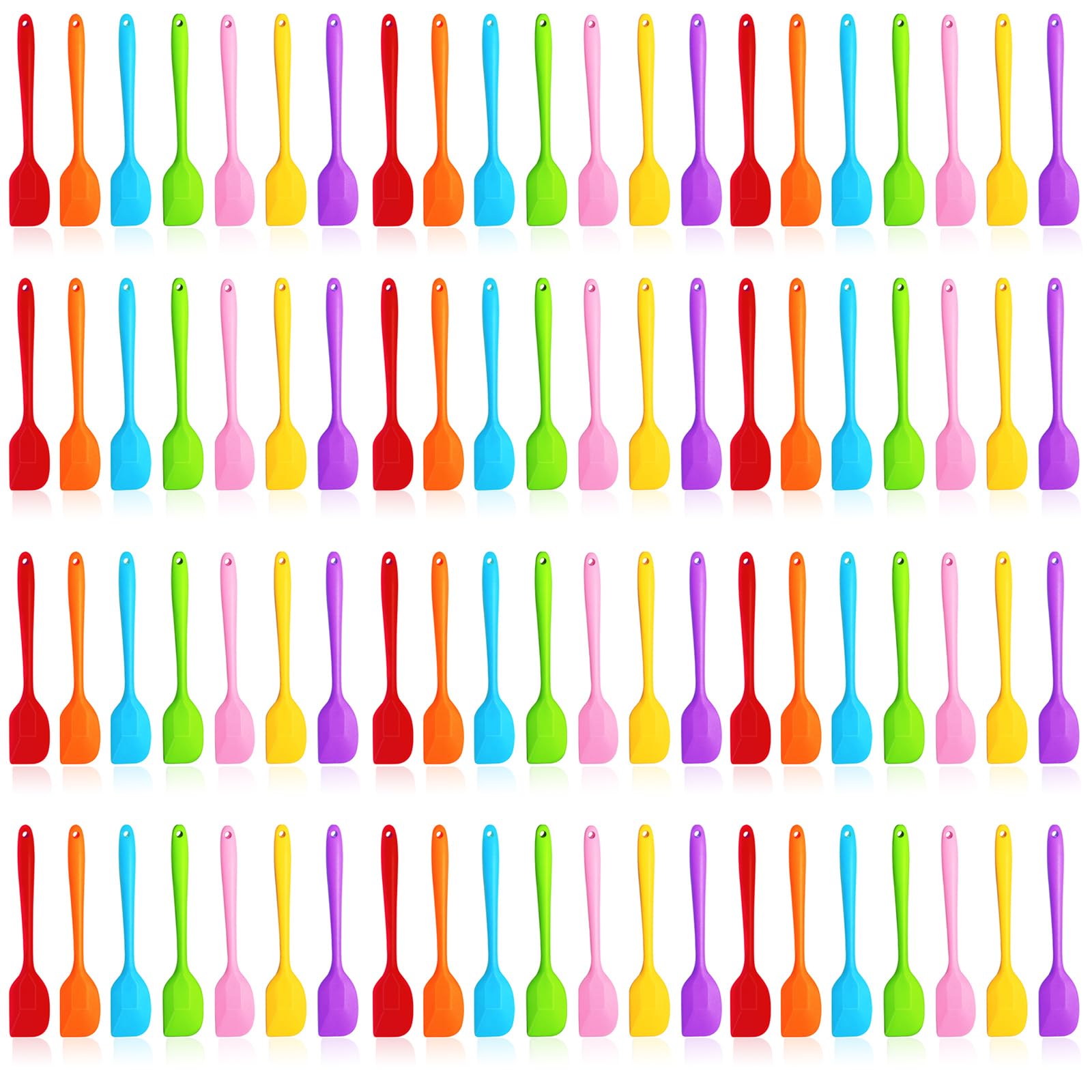 84 mini espátulas de silicona a granel de 8.3 pulgadas, espátulas antiadherentes de goma, juego de espátulas de goma flexibles resistentes al calor para uso en cocina, herramienta de mezcla