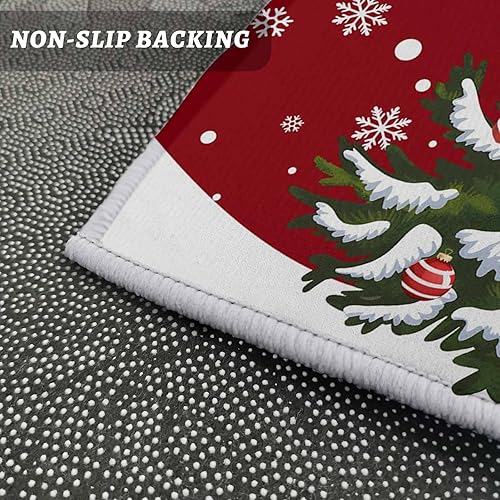 Miniatura 143 de Alfombras de cocina de Navidad absorbentes antideslizantes para piso, árbol de Navidad, muñeco de nieve y copo de nieve, alfombras y tapetes