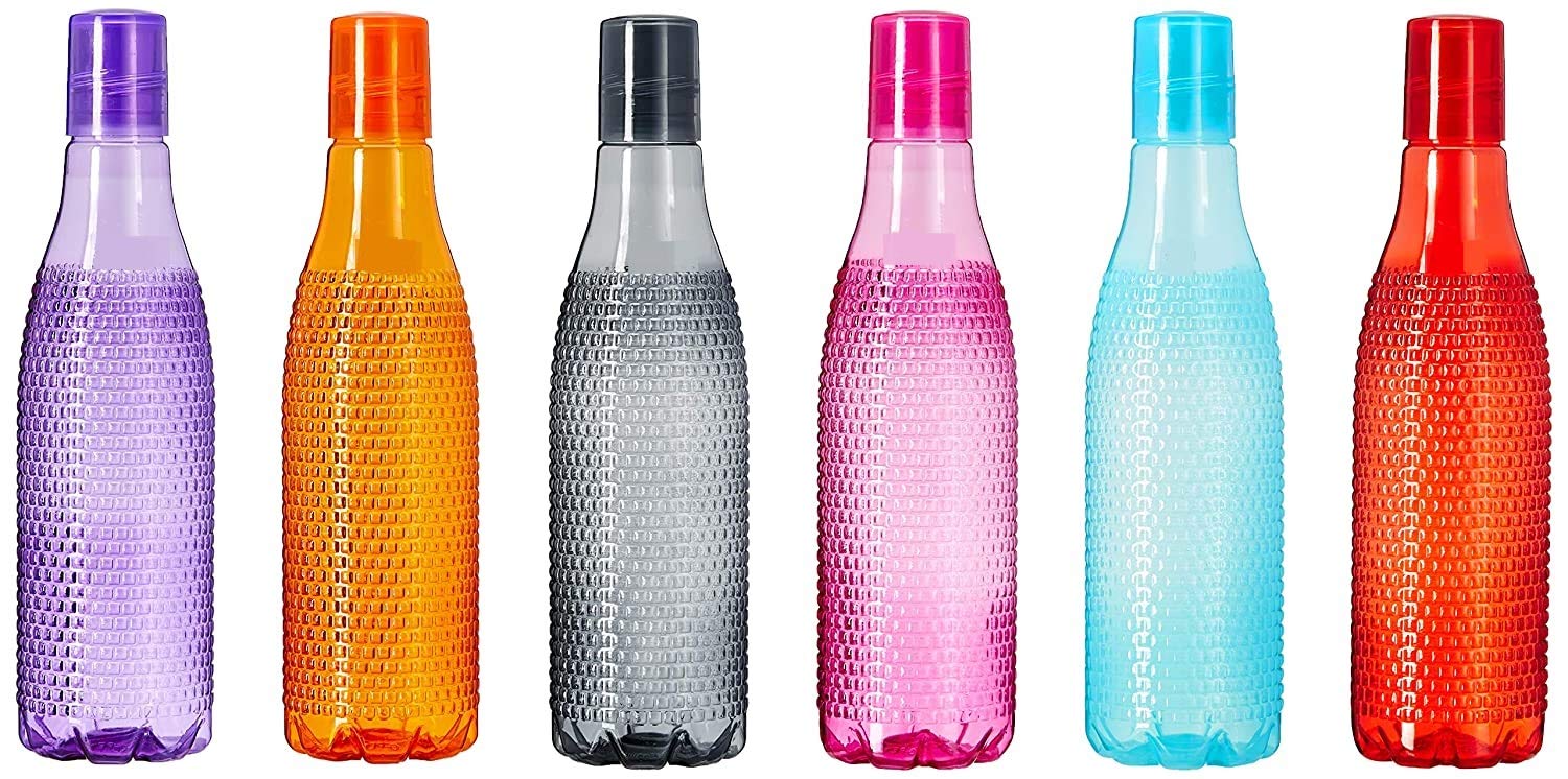 JM SELLER Plastic Fridge water Bottle Set (12 pieces, 1L, Checkered pattern, Multicolour) (B0912X27Z3) Amazon Price History, Amazon Price Tracker