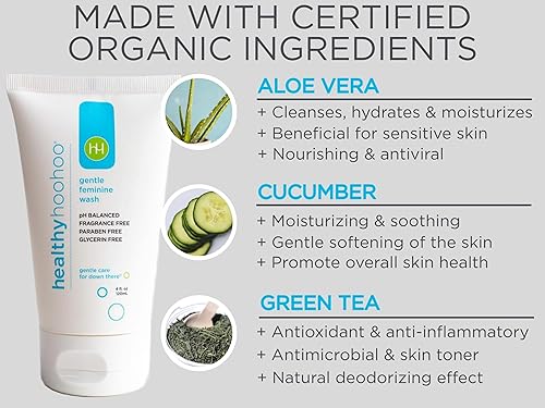 Miniatura 8 de healthy hoohoo Paquete de toallitas femeninas suaves y envueltas individualmente, ingredientes orgánicos, pH equilibrado, sin fragancia, sin