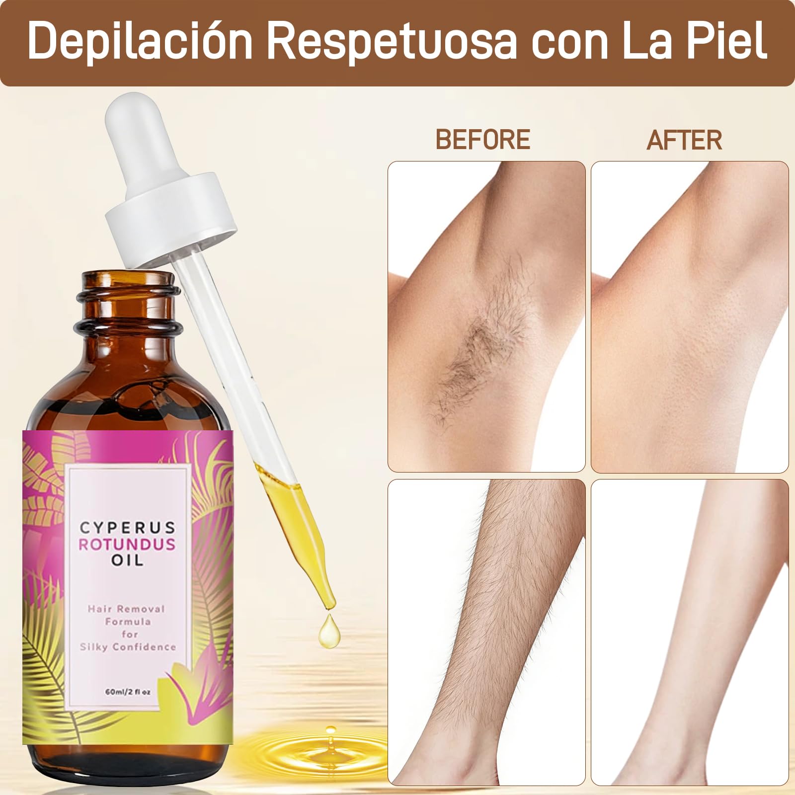 Cyperus Rotundus Oil, Aceite Natural de Cyperus Rotundus para la Depilación  | Reduce el Crecimiento del Vello,Hidratante y Calmante, Minimiza los  Poros, Apto para Todo Tipo de Piel,Hombre y Mujer, 60ML :