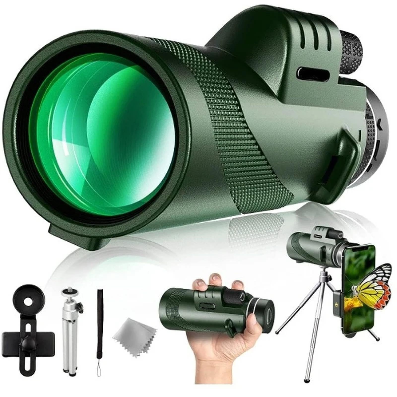 Telescopios de Caza para adultosPortátil 40x60 HD Monocular Profesional Telescopio Óptico de Caza Nocturna Telescopio de Visión Amplia