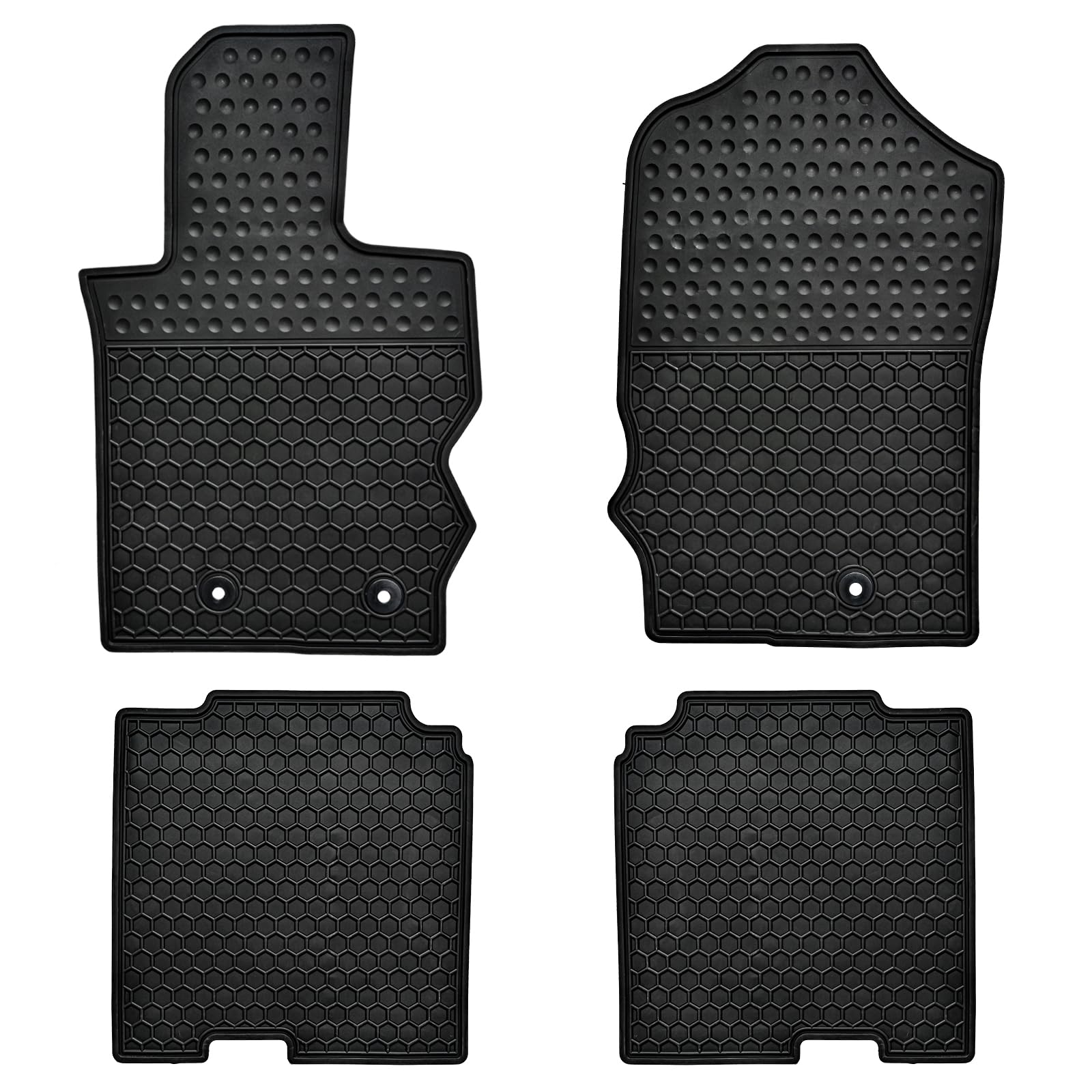 Car Floor Mats Custom Fit for Ford Bronco 4-Door 2021-2024 Black Rubber Auto Liner Mats All Weather Protection Odorless