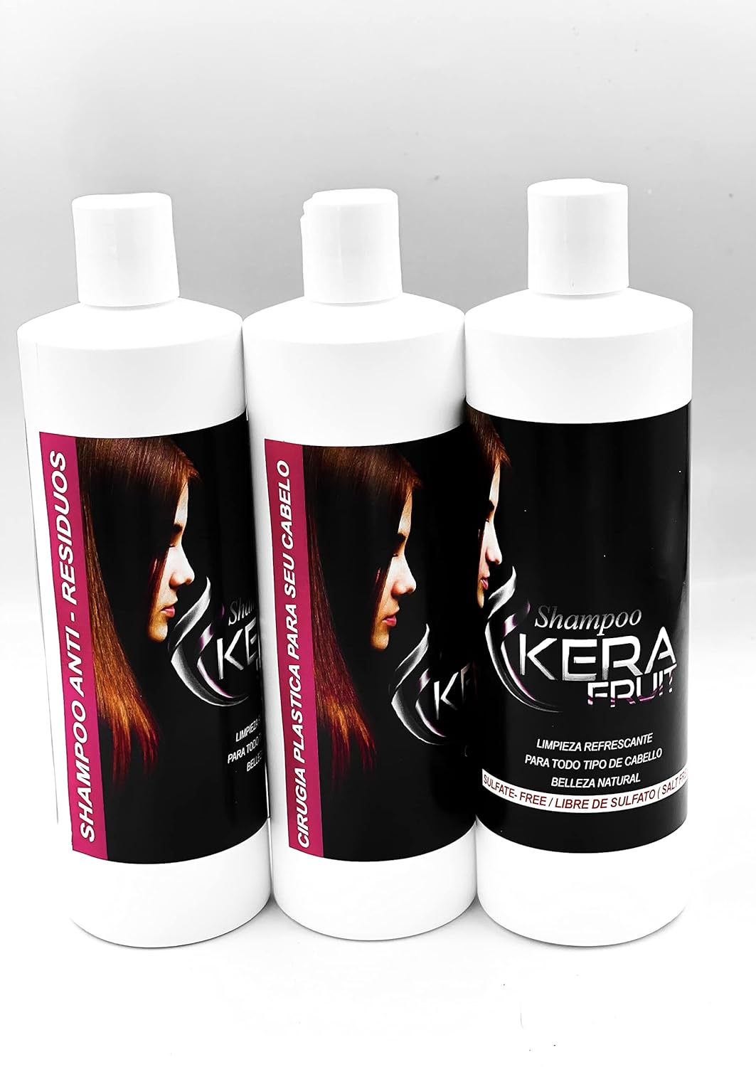 Cirugia Capilar Kera fruit 16 OZ Tratamiento Capilar de 3 pasos (incluye Shampo Sulfate Free)