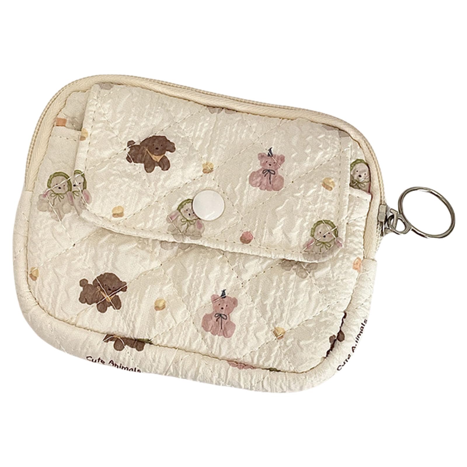 MIDOKSTUA Floral Coin Purse Small Storage Bag Cartoon Wallet Coin Pouches Money Bag Card Bag Change Bag Quilted Change Purse