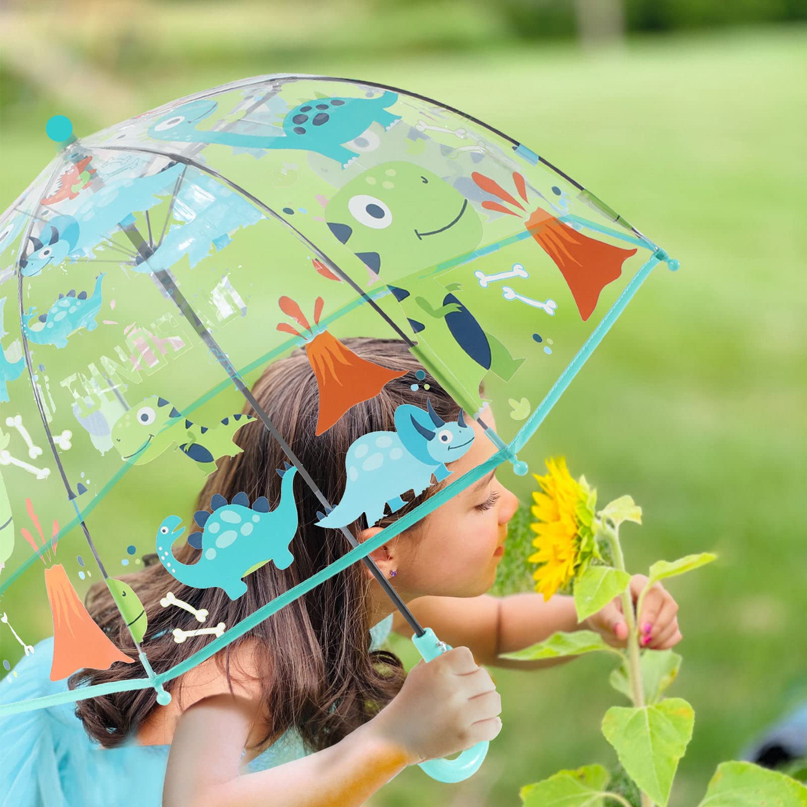 Photo 1 of DAMAGE Baraida Kids Clear and Transparent Umbrella (Dinosaur)