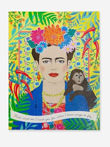 Miniatura 2 de Talking Tables Frida Kahlo - Rompecabezas de 1000 piezas con póster a juego y hoja de trivia, cita inspiradora para mujer, diseño ilustrado
