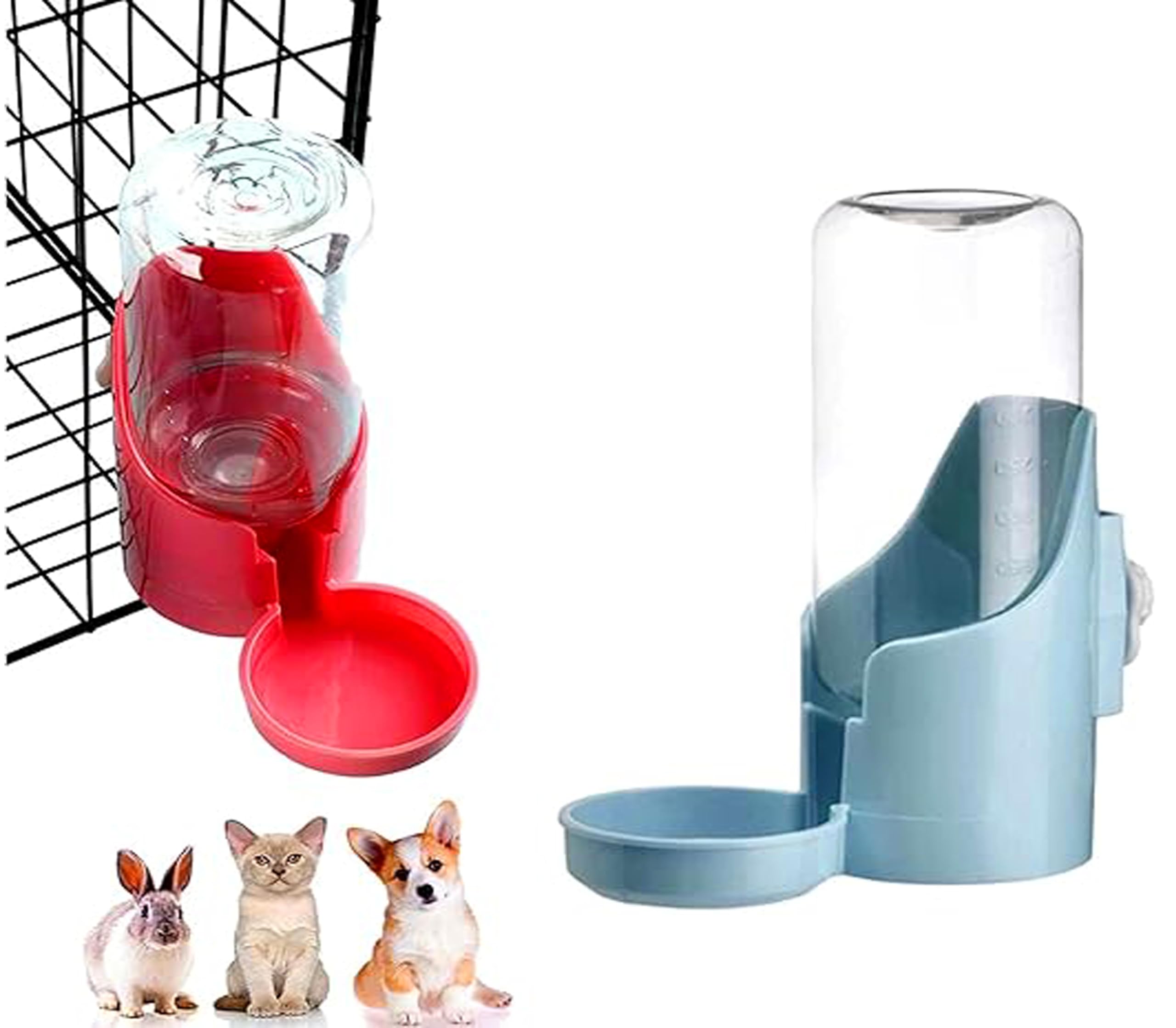 RvPaws 400ML Small Pet Auto Water Dispenser, Rabbit auto Water Dispenser Water Bowl for Cage, Small Aniaml Food Dish for Rabbits, Ferrets, Cats, Birds,Dog- Color May Vary-picture-12