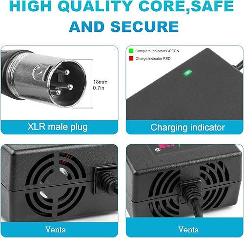 Miniatura 2 de Cargador de batería con conector XLR macho de 24V 5A de 3 pines para Lakematic, movilidad del orgullo, silla de energía Jazzy, Drive Medical, Golden