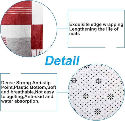 Miniatura 10 de All Smiles Juego de cortinas de ducha rosa con cortinas de ducha y alfombras, accesorios modernos de decoración de baño para el hogar, cortinas de