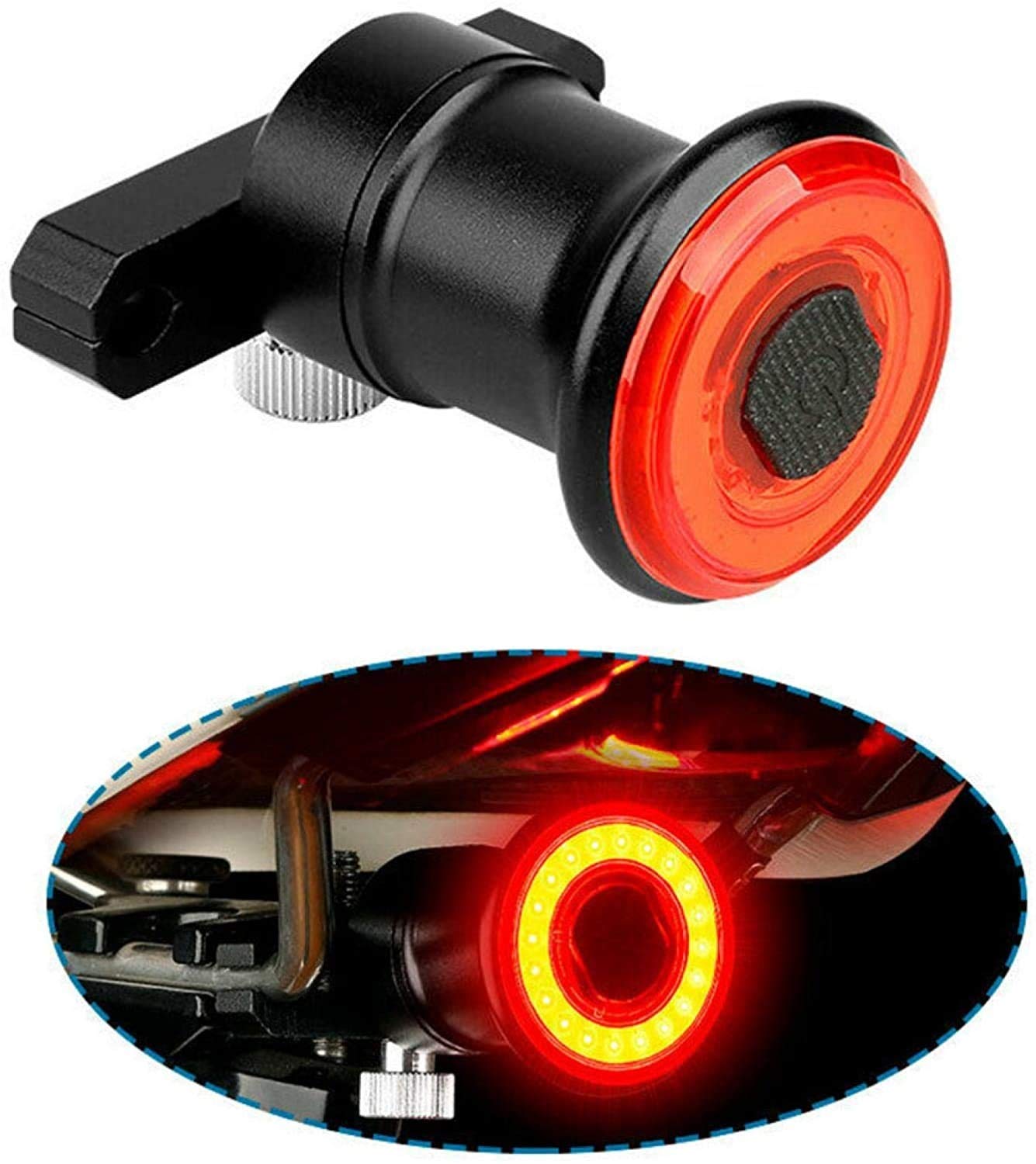 Lampka tylna roweru: tylna latarka rowerowa, ultra jasne światło hamowania, 100 lumenów, stroboskop, ładowanie przez USB, czerwone światło LED, wodoodporne, tylne światła do jazdy na rowerze szosowy