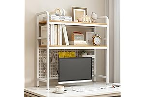 2-Tier Desktop Hutch Bookshelf - Keep Your Desk Organized with Style