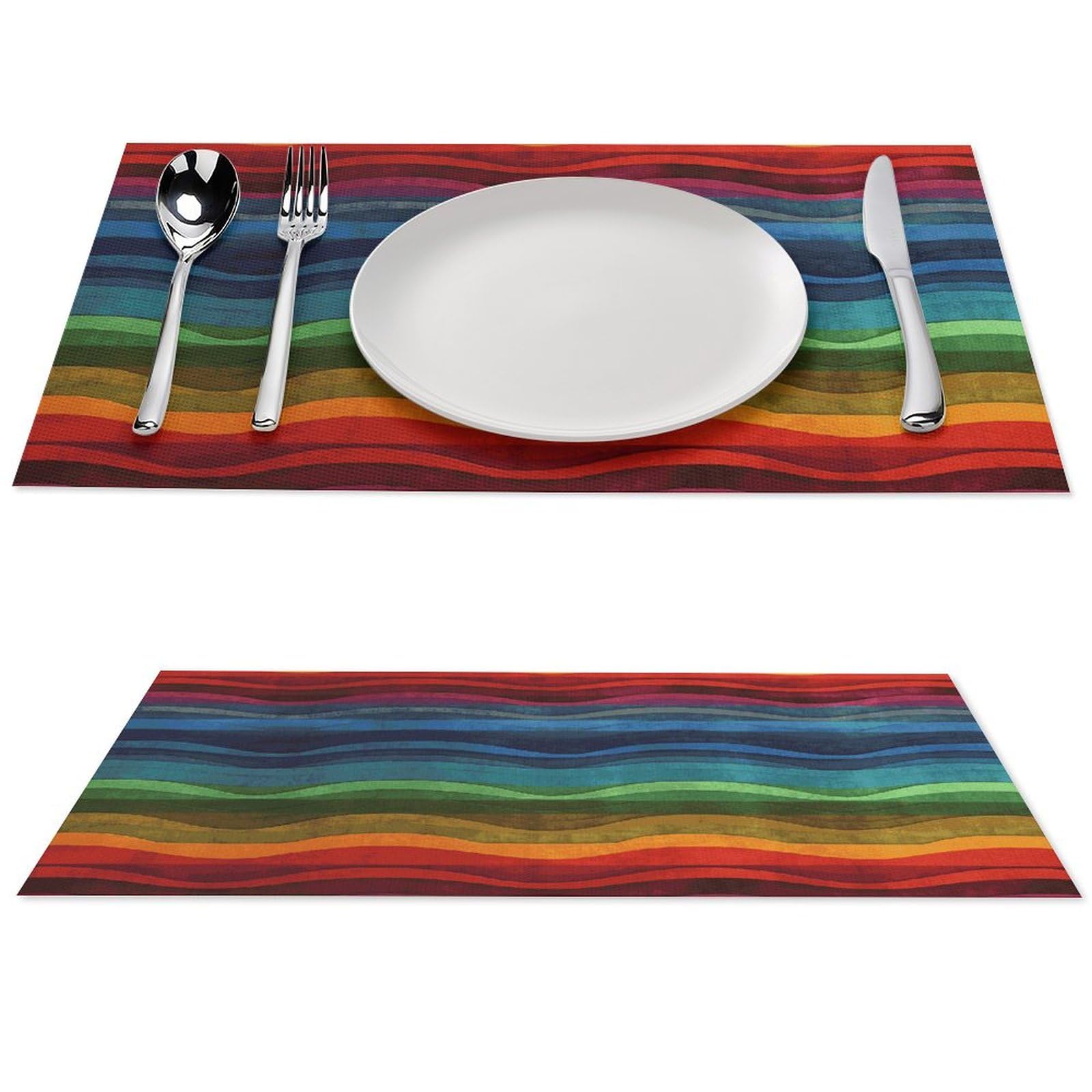 Sets de table arc-en-ciel résistants à la chaleur et lavables pour protéger vos meubles