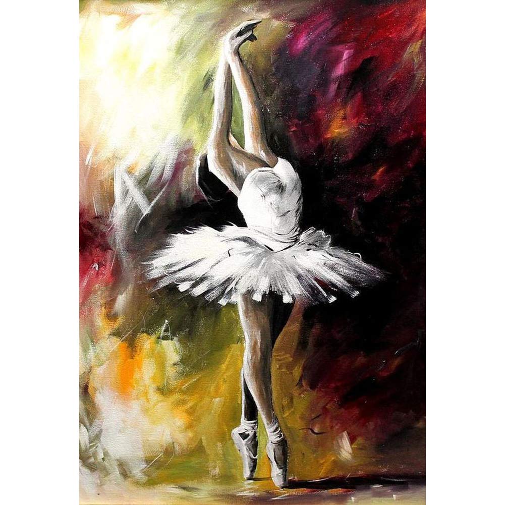 WOWDECOR 5D Diamond Painting Kits, Ballet Dancer Dancing Full Drill DIY Diamond Art Cross Stitch Paint by Numbers