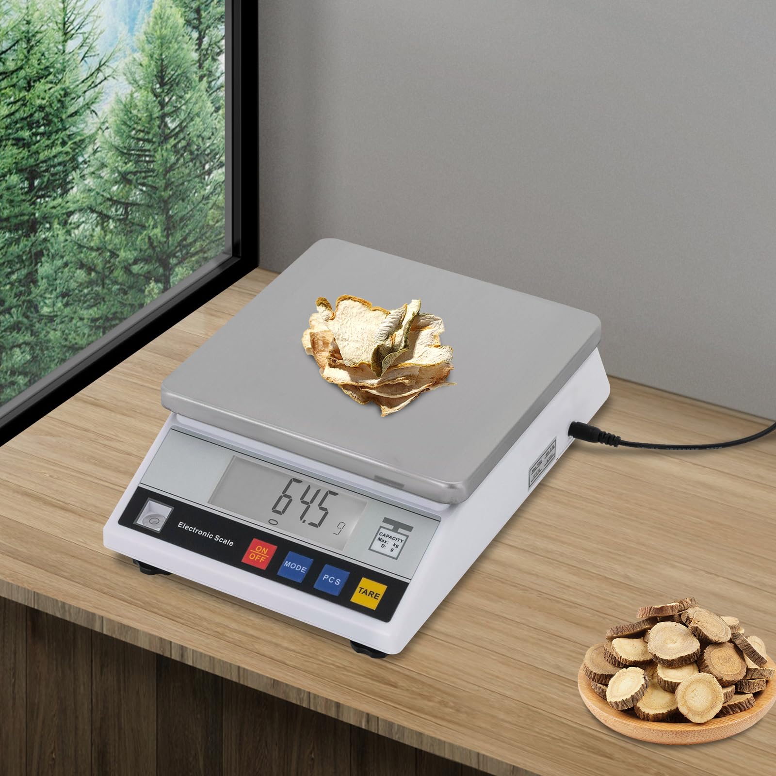 Bilancia analitica ad alta precisione, 10 kg, 0,1 g, con vassoio in acciaio inox, bilancia digitale da laboratorio con display a LED, bilancia portatile di precisione con conversione di unità