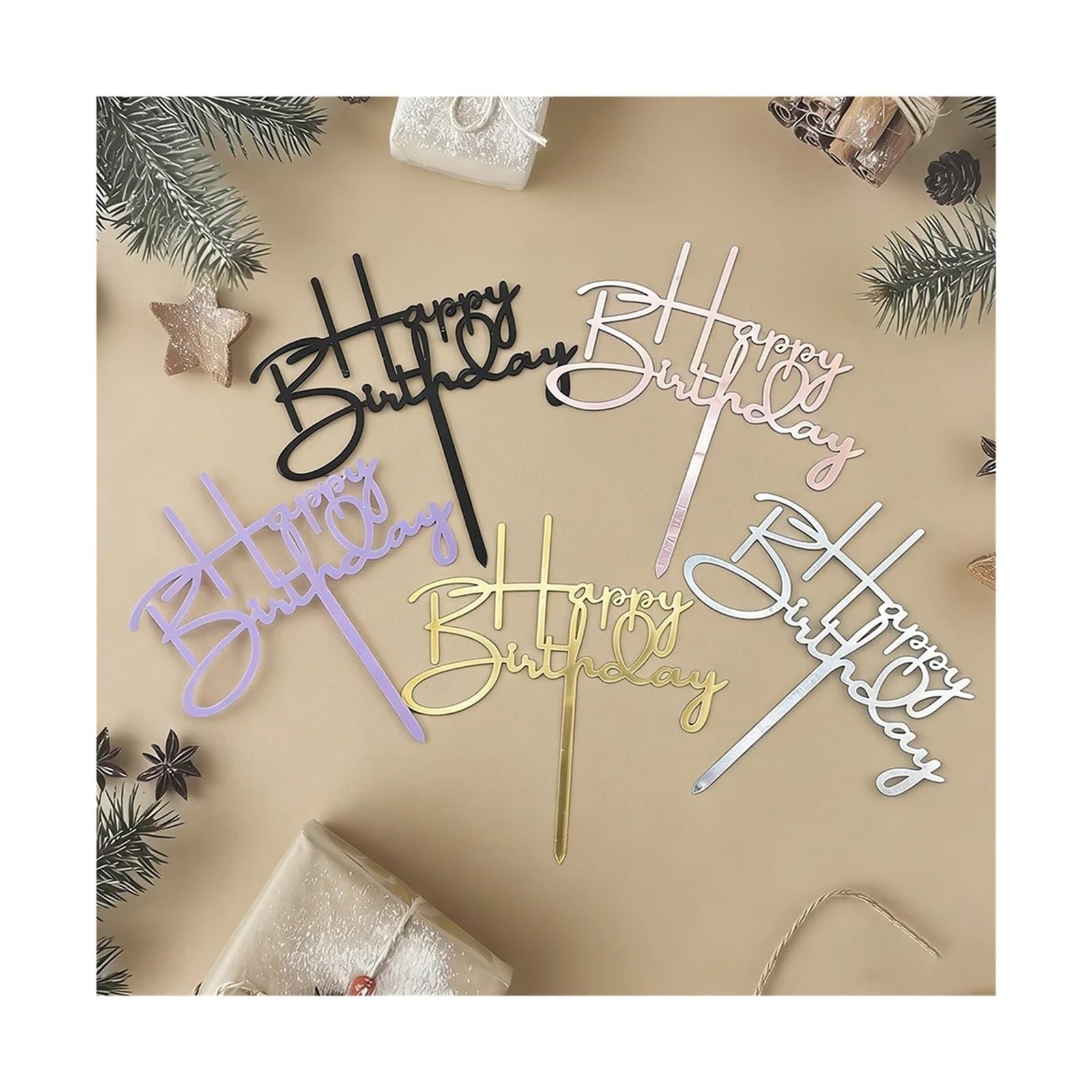 4 Stück „Happy Birthday“-Kuchenaufsatz Für DIY Kuchenherstellung