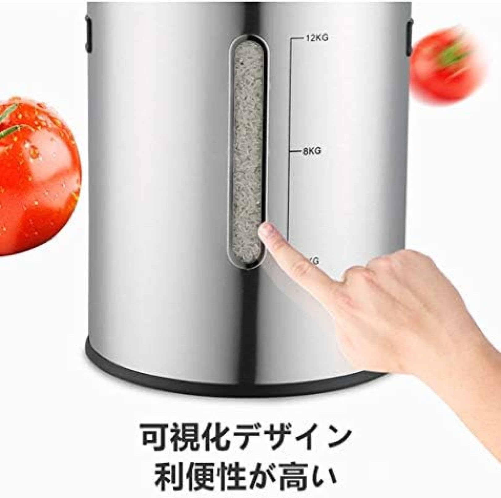 Rice Stocker Stainless Steel Rice Container with Large Capacity Insect Repellent Moisture Proof Sealed Bag Rice Storage Container Rice Case Rice Container Clean Convenient Lightweight Kitchen (26.5 l