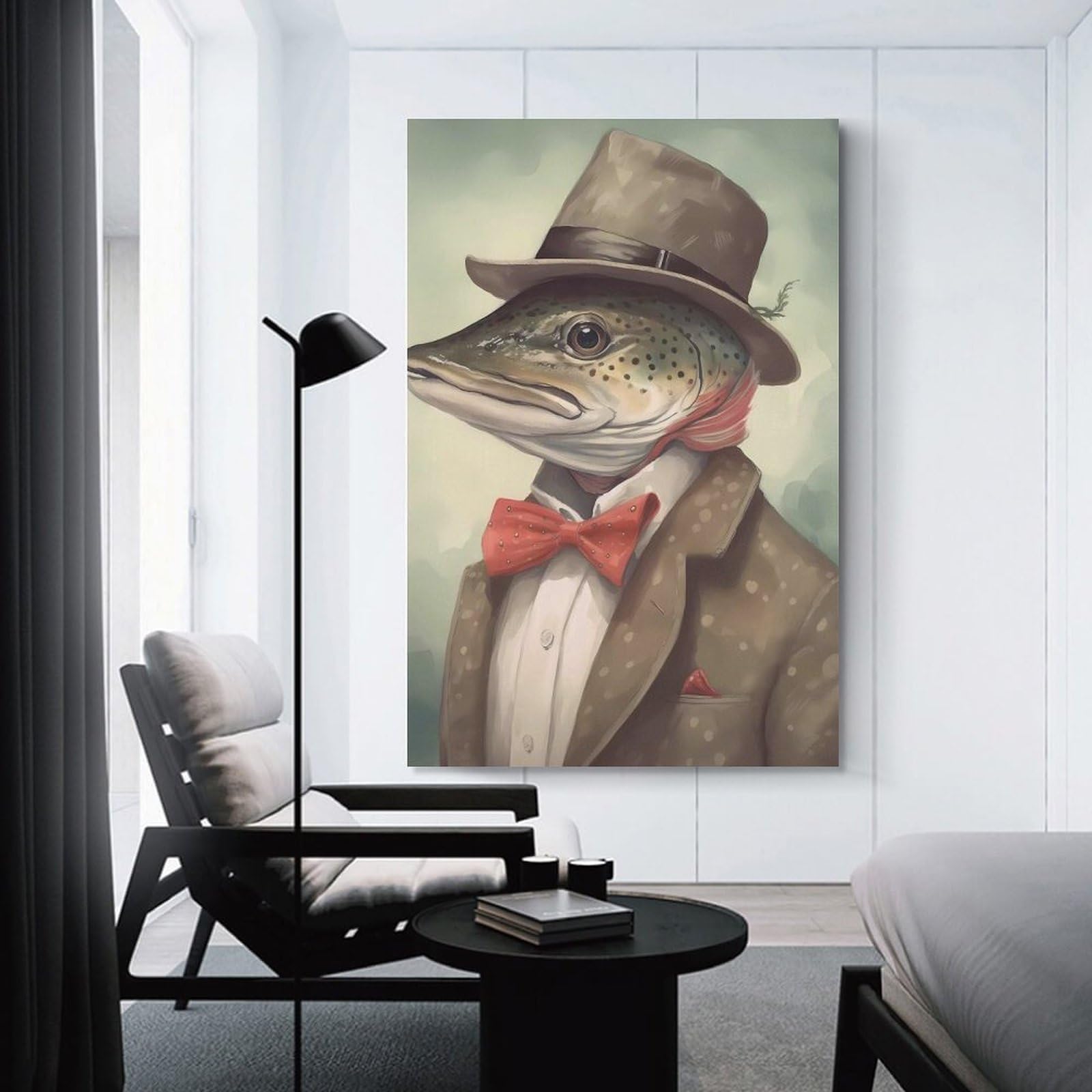 Junmoney Trout Mythical Adventure Home Decor Wall Art 24x36inch(60x90cm), for Restful Interiors, Bedrooms Or Small Rooms, Decorative Wall Art for Cosy Rooms
