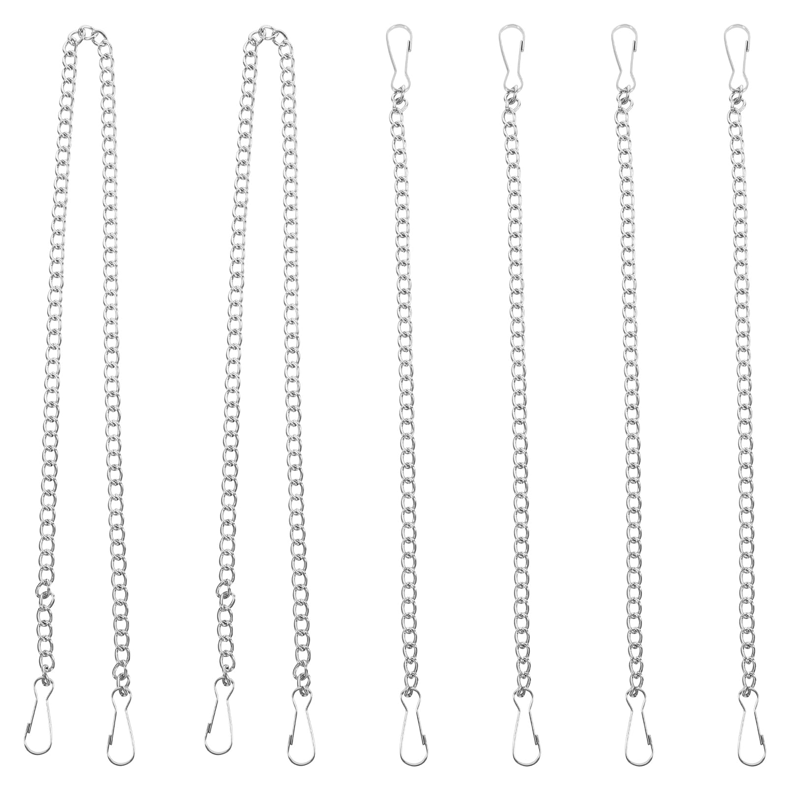 OUNONA6pcs Silver Iron Picture Hanging Chains with Clasps, 25cm &Amp; 50cm Lengths, Heavy Duty for Posters, Signs, Banners, Home and Commercial Use