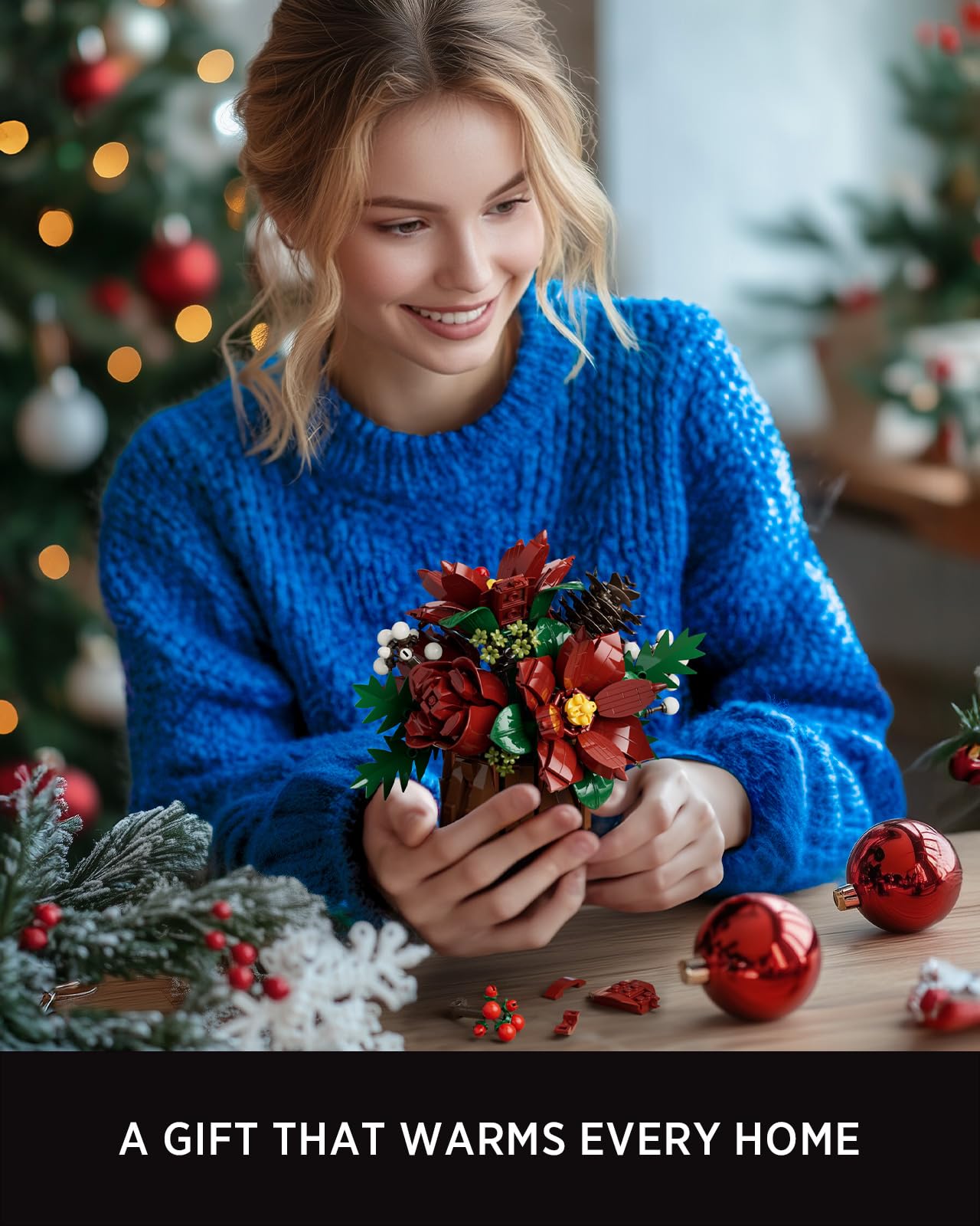 Nifeliz Botanicals Fleurs Set De Construction pour Adultes, Bouquet De Fleurs Convient pour La Décoration du Bureau à Domicile, Décoration & Cadeau pour Hommes et Femmes (767 Pièces, NF10347)