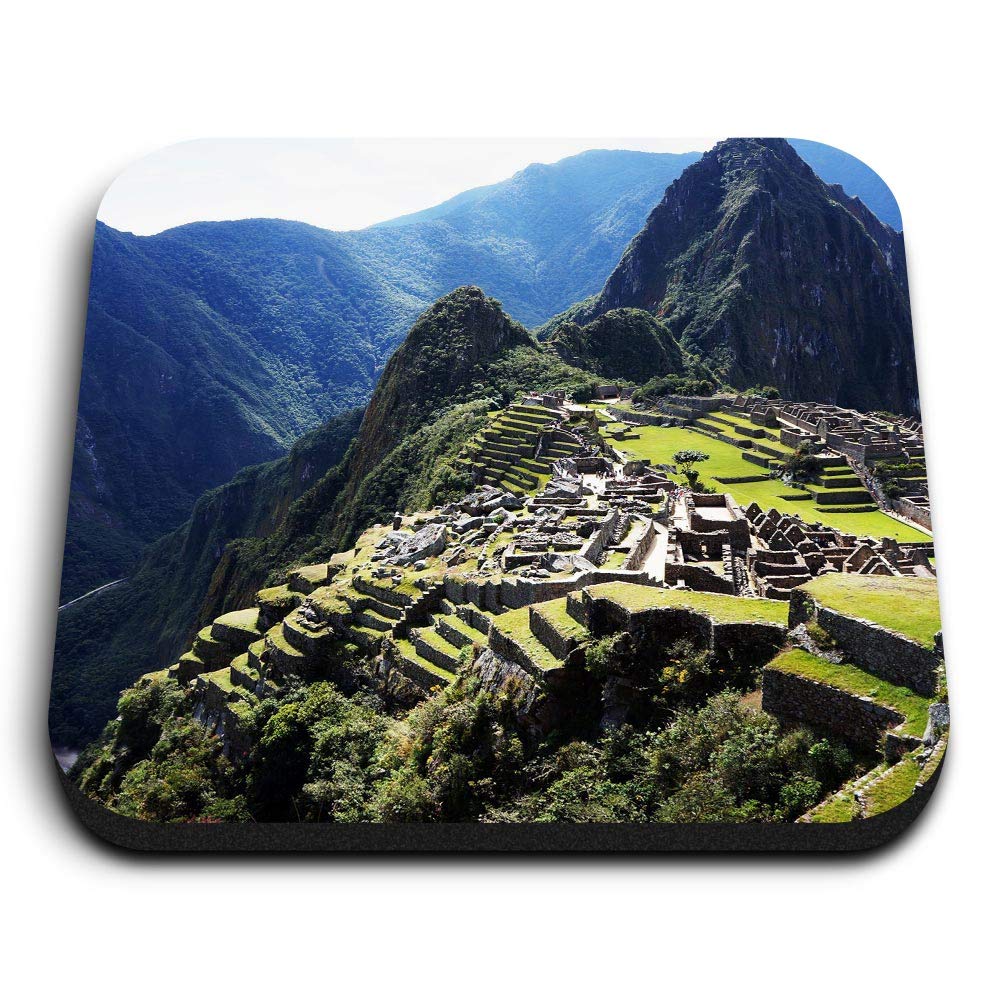 Destination Vinyl Ltd Multicolor 1 X Square Mdf Fridge Magnet - Machu Picchu Peru Mountain 8901