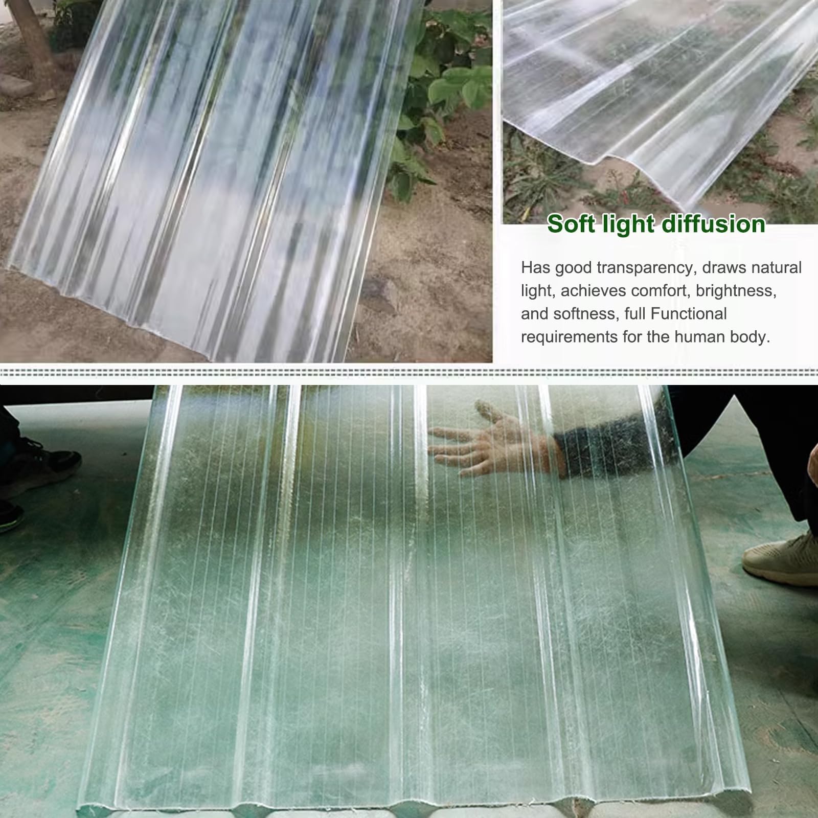 2mm Paneles for Tejado,Placa Ondulada FRP,Placas Techo Resistente a La Intemperie,Plancha Transparente Anti-UV,Chapas Perfiladas Techo con Tornillos,para Garajes,13/14/15/16 piezas(14 Pcs,0.9x1.5m/35x