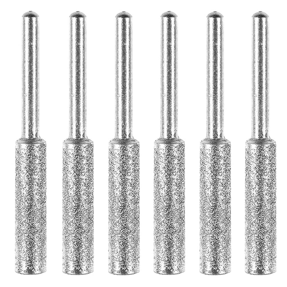 Grinding Stone File, 5.5mm Drill Grinding Stone File, Titanium Plated Chainsaw Diamond Chainsaw Sharpener Burr Grinding Stone File for Precise Quick Easy Sharpening of Chain Saw Blade