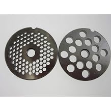TWO size #12 meat grinder plates. 3/16" burger and 3/8" sausage grind. STAINLESS STEEL by Smokehouse Chef