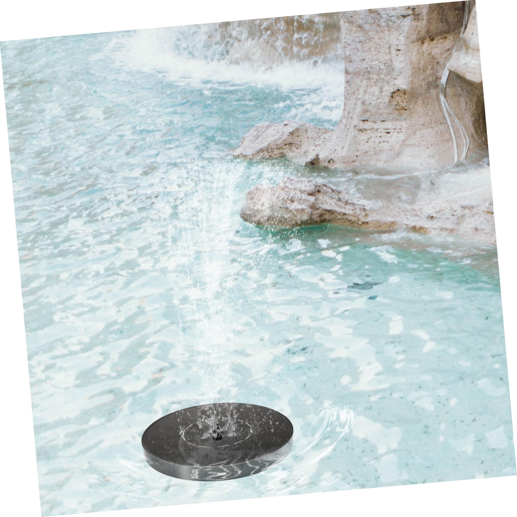 ibasenice Solarbrunnenpumpe mit Solarpanel Wasserfontäne Schwimmend für Vogelbad und Garten Einfache Installation 150L/H 45cm Wasserhöhe