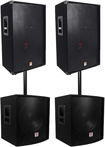 Rockville RSG15 Bundle: (2) 15-in 3-Way 1500-Watt 8-Ohm Passive DJ