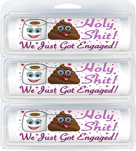 Papel higiénico temático To Go - Holy Shit (paquete de 3) (995 Holy Shit We Got Engaged)