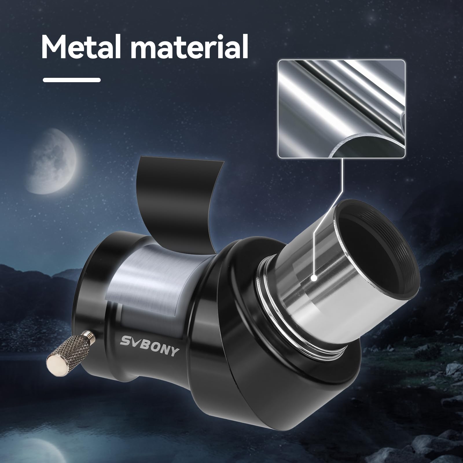 Adattatore Diagonale Svbony SV222 1.25" - Prisma Zenith 45&deg; In Metallo Per Telescopi, Immagine Chiara