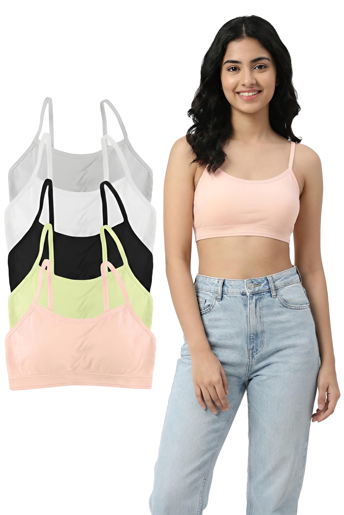 dressably Bralette for Women & Teen Girls | Cotton Stretch, Lightweight, Perfect for Daily Use | Assorted Colours | Pack of 2, 3 & 4-picture-19