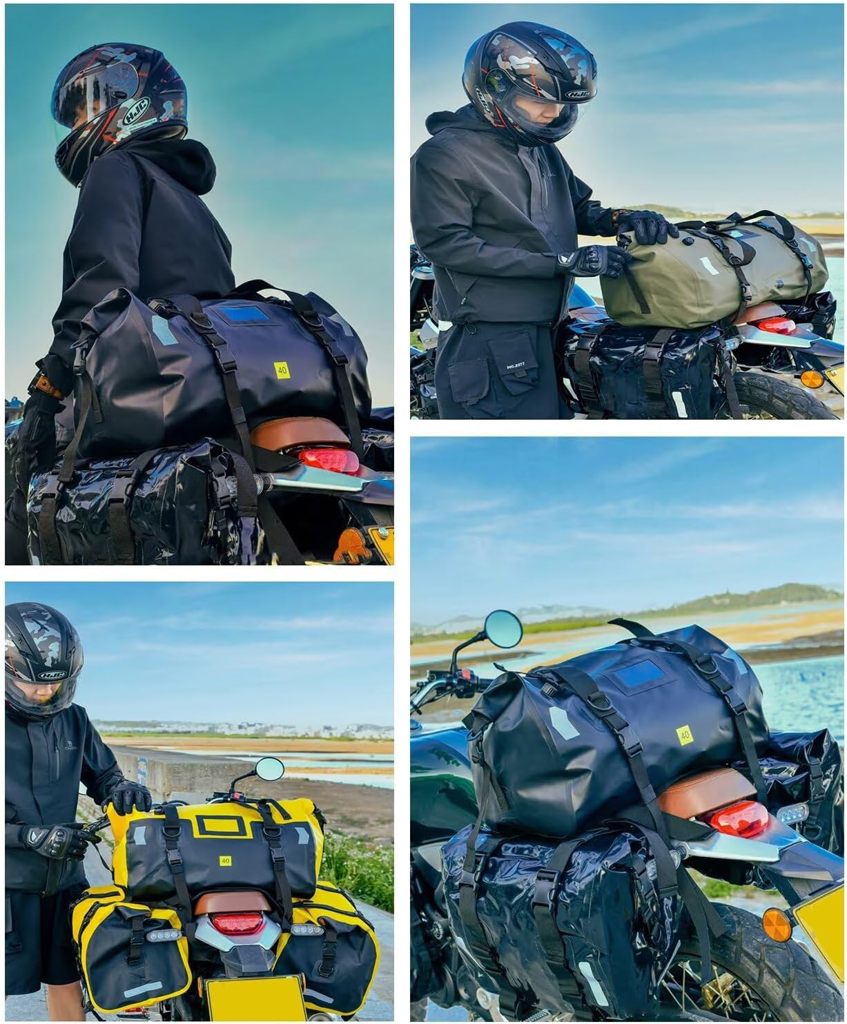 カワサキ ZX-7R オートバイ用防水ダッフルバッグ - 40L/66L容量