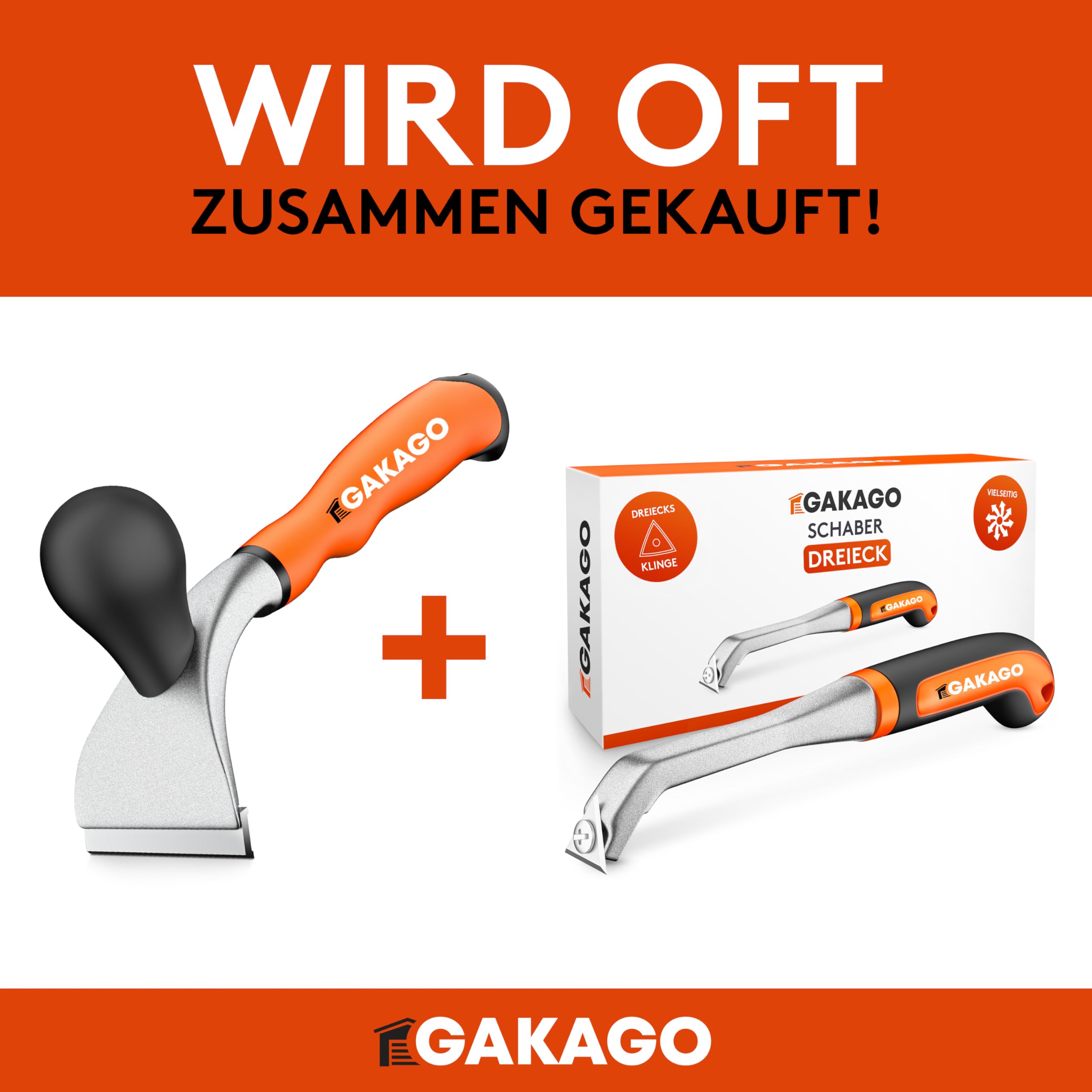 Gakago Kraft-Schaber - Hochwertige 65mm Ziehklinge aus langlebigen Wolframcarbid - Ergonomisch & rutschfester Universalschaber für Holz, Metall, Beton oder Stein - Leicht & handlich beim Arbeiten