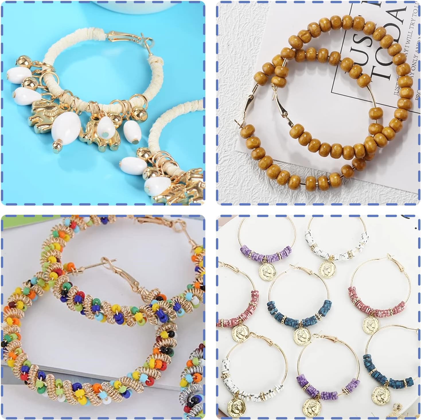 60Pcs Round Hoop Earring Findings Stainless Steel Earrings Beading Making Open Beading Hoop for Jewelry Making DIY Crafts Art Creation (40mm) - Image 7