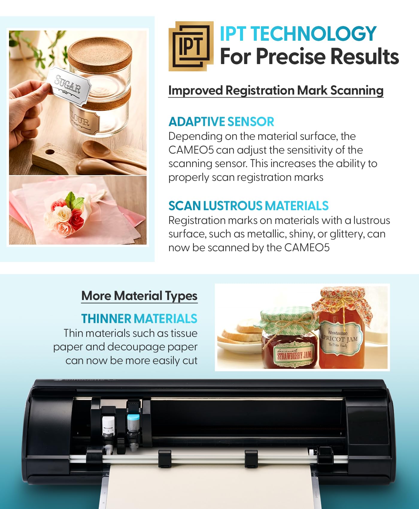 Silhouette America Cameo 5 Alpha (α) - Máquina de corte inteligente para imprimir y cortar - Operación silenciosa con AutoBlade, software Studio, tapete de corte - Compatible con vinilo, papel y tela