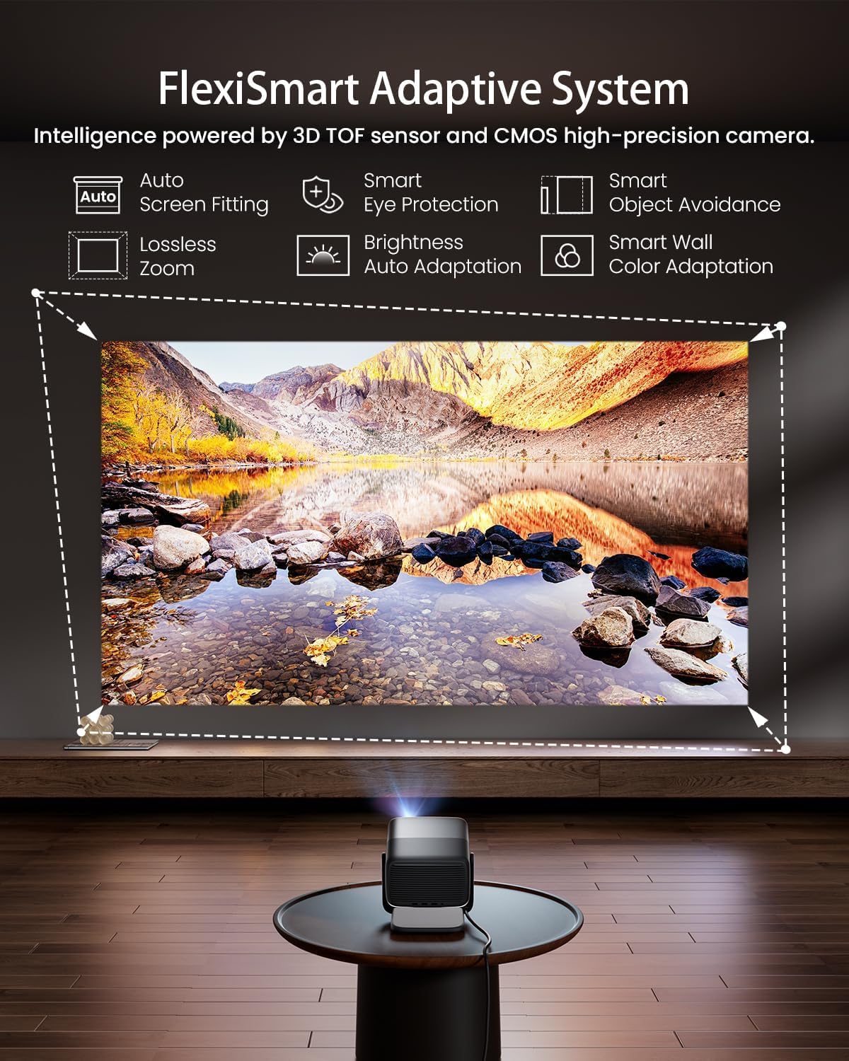 JMGO N1S Ultra 4K Triple Laser Projector with WiFi and Bluetooth, 2800 ISO Lumens, Google TV, 360° Sensorless Picture Correction, 300", HDR10, 20W Dolby Digital Plus, 3D-Active, Smart and Portable
