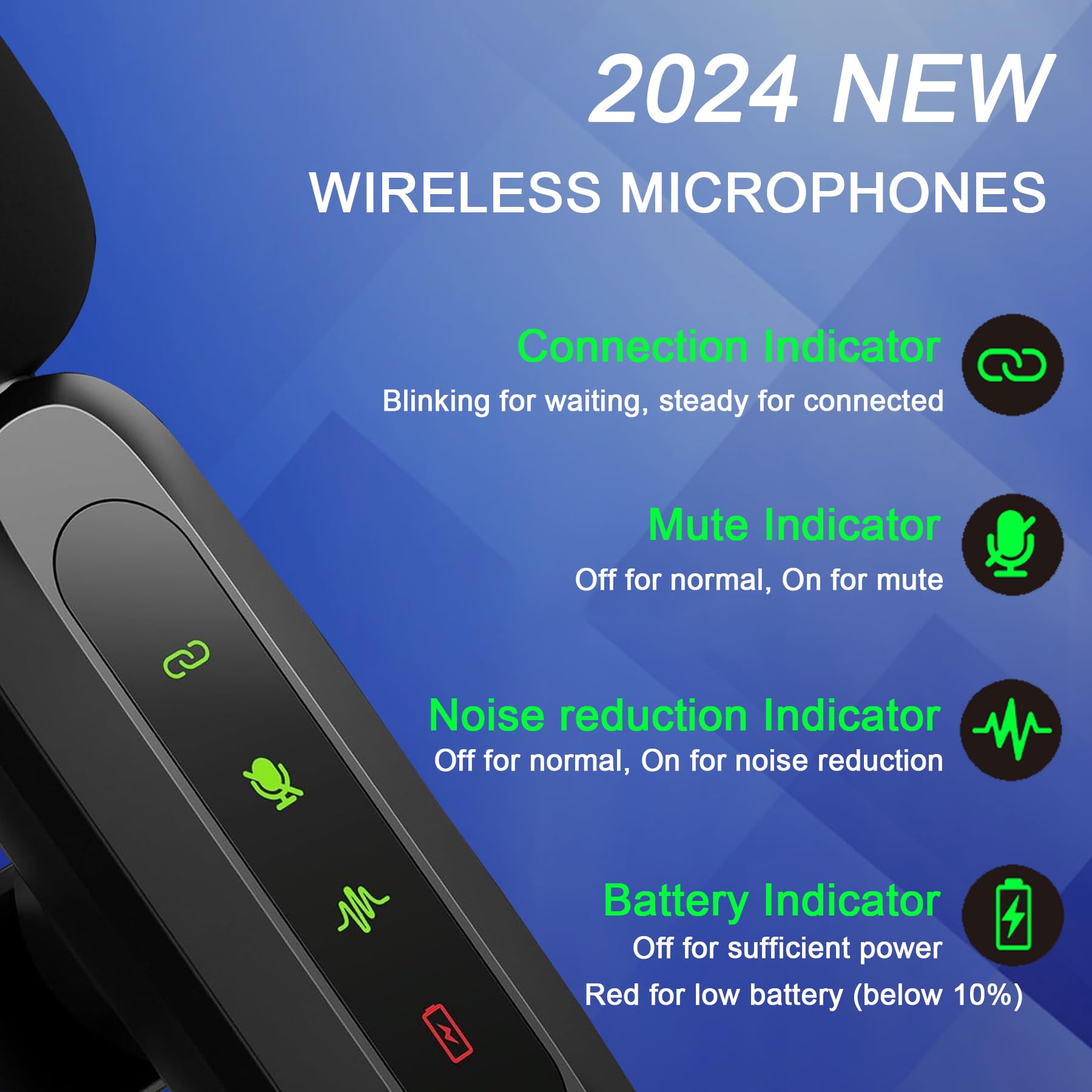 TZEKING Microfono Lavalier senza fili con display a LED, microfono plug and play senza fili, mini microfono compatibile con tipo C/iPhone/USB-C, per registrazione video, streaming dal vivo, YouTube