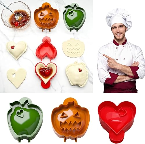 3 moldes para tartas pequeñas, moldes para tartas de bolsillo prensatelas de masa para hornear, moldes para tartas de mano, juego de pastel de una