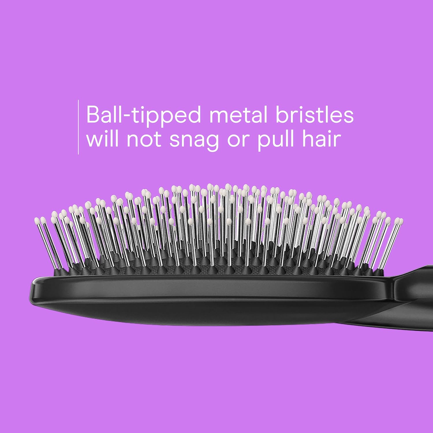 Conair Salon Results 3-Pack Hair Brushes, Detangling Hair Brush for Men and Women, For All Hair Types, Metal Bristles and Cushion Base, Black