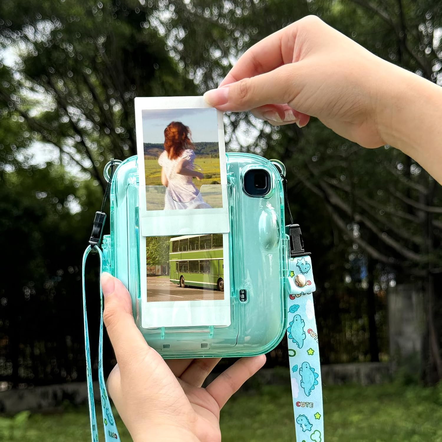 Clear Case for Fujifilm Instax Mini 13 Instant Camera, Clear Green image 4