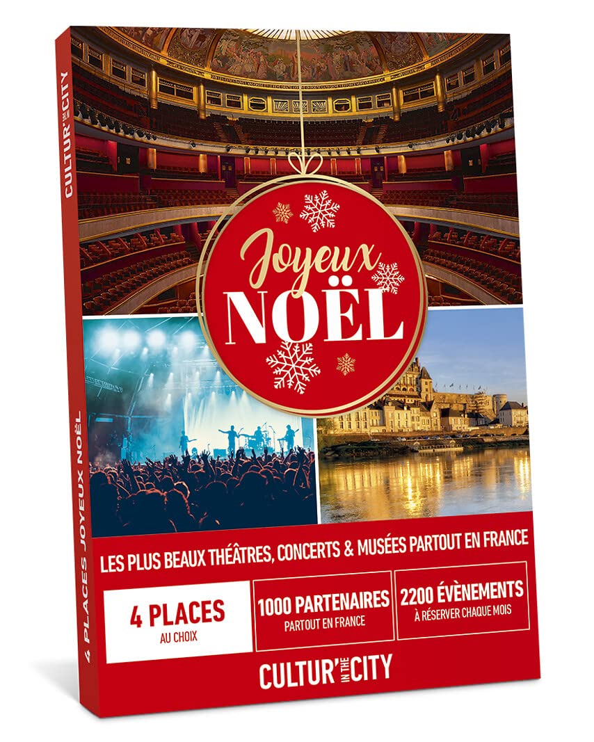 Coffret Cadeau Joyeux Noël Passion - Cultur’In The City - 4 places de SPECTACLES, Concert ou Musées - 2100 événements culturels/mois - 1000 partenaires en France – Box Cadeau pour Enfant Adulte