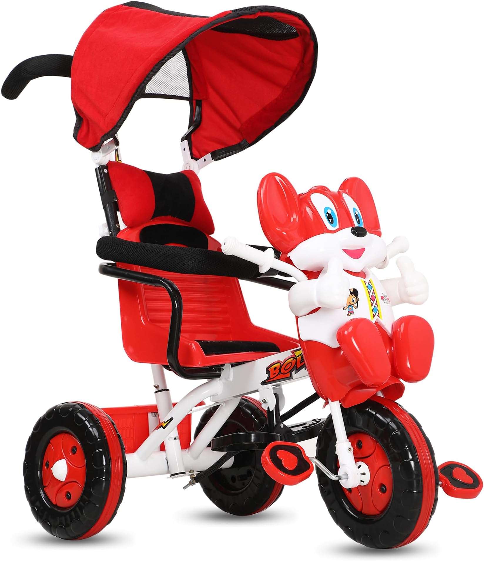 Tricycle Enfants évolutif Canne et Pare-Soleil Pliable Amovible Sacoche